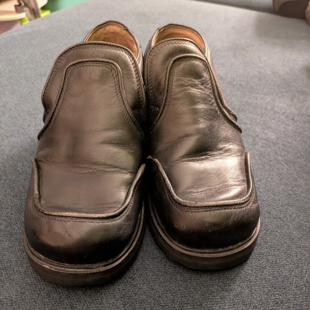 Vintage Black John Fluevog F-Sole Loafers US Size 6.5